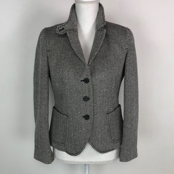 J. Crew Jackets & Blazers - J. Crew Black & White Wool Blend Jacket